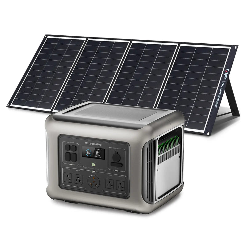 ALLPOWERS R2500 Portable Power Station 2500W 2016Wh LiFePO4 Battery R2500+SP035 200W Solar Panel