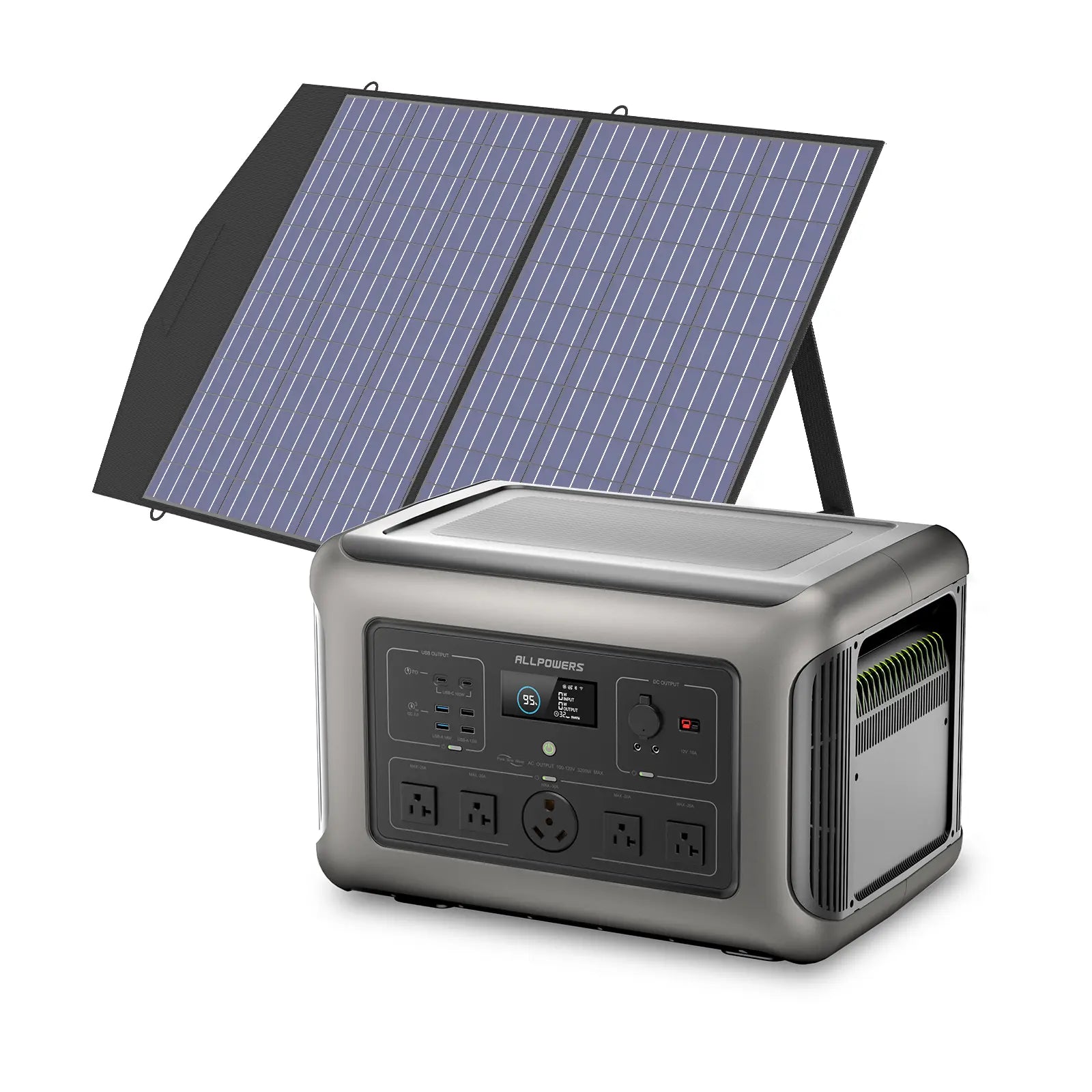 Solar Generator Kit 3200W Power Station 100W Solar Panel