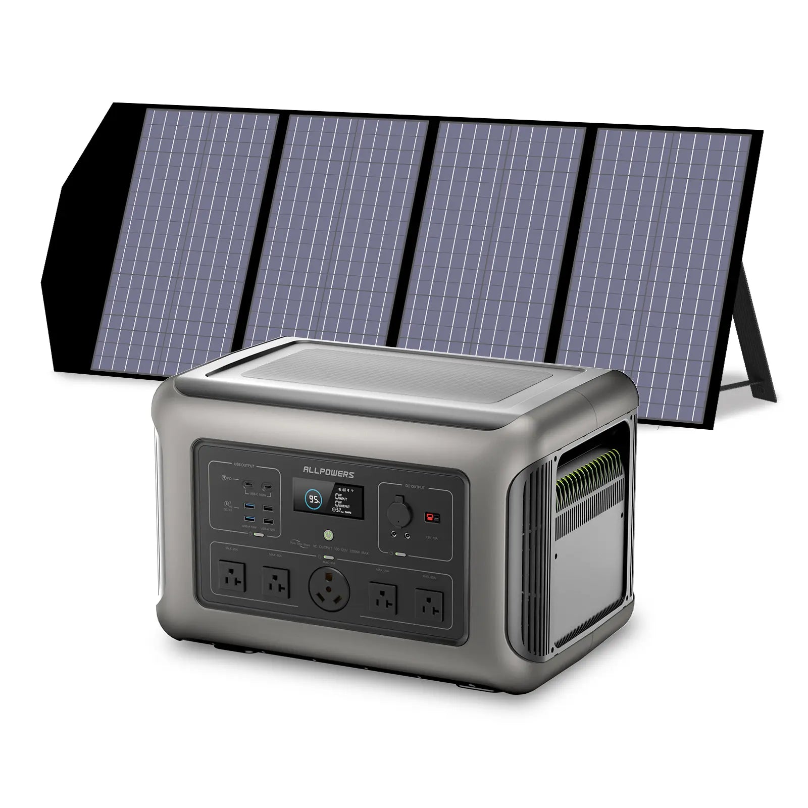 Allpowers Solar Generator Kit 3200W Power Station 140W Solar Panel