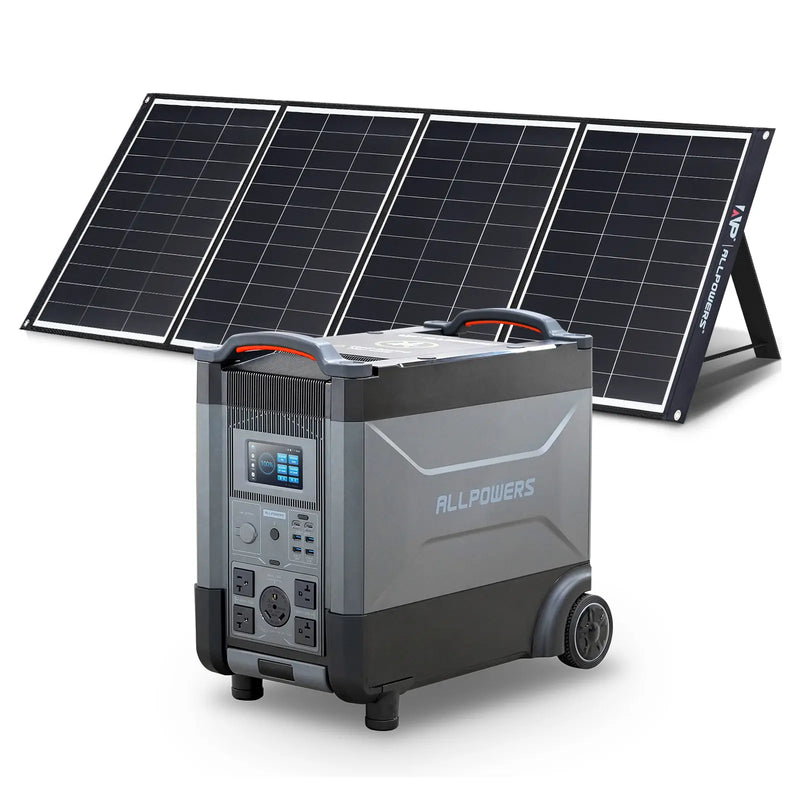 ALLPOWERS Portable Power Station 3600W 3456Wh R4000+SP035 200W Solar Panel