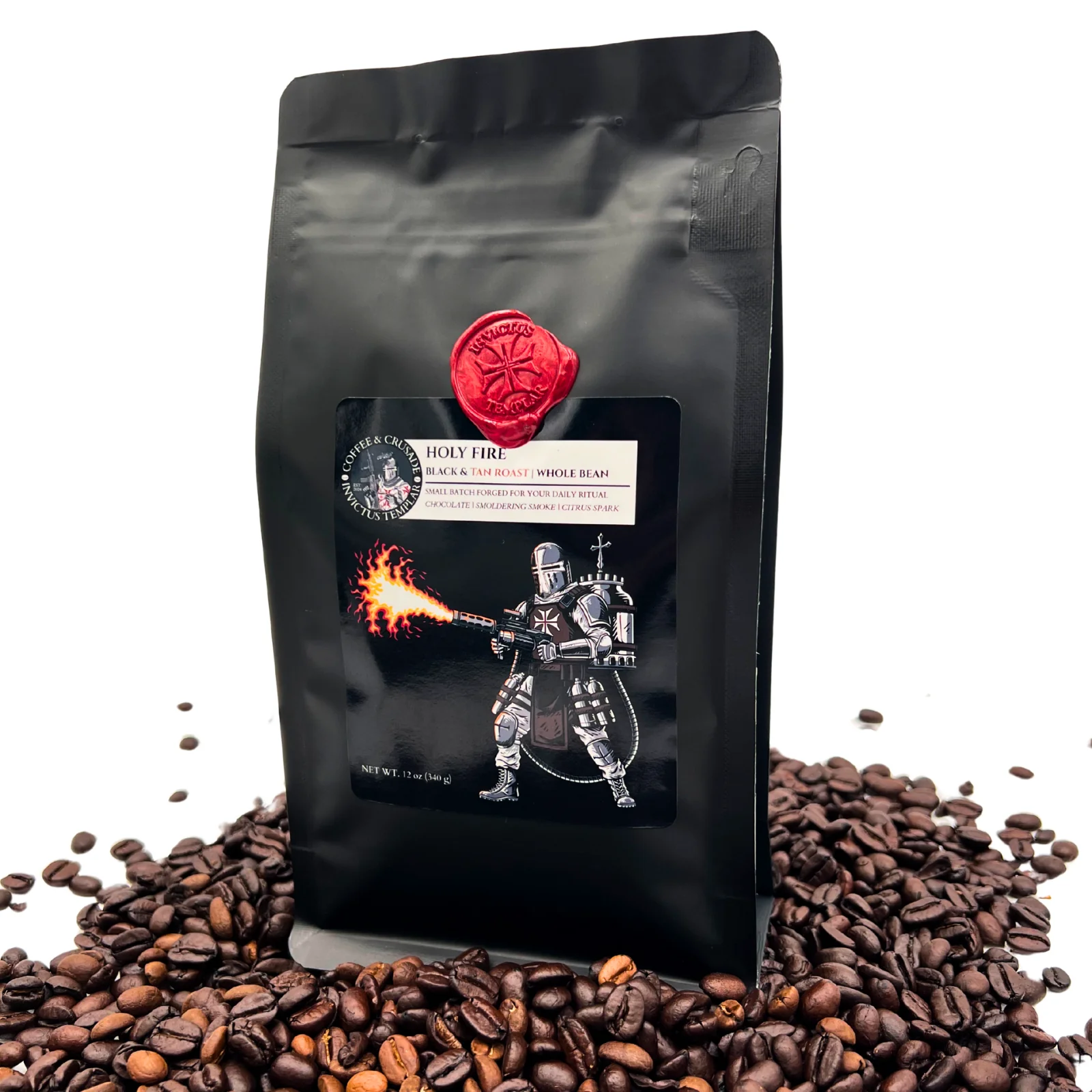 Holy Fire | Black and Tan Roast Blend Whole Bean Coffee 12oz