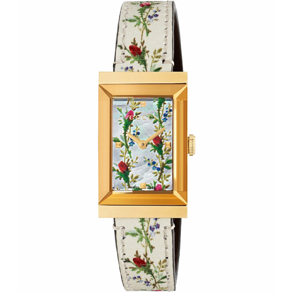 Gucci YA147407 G-Frame Floral Dial Ladies Watch