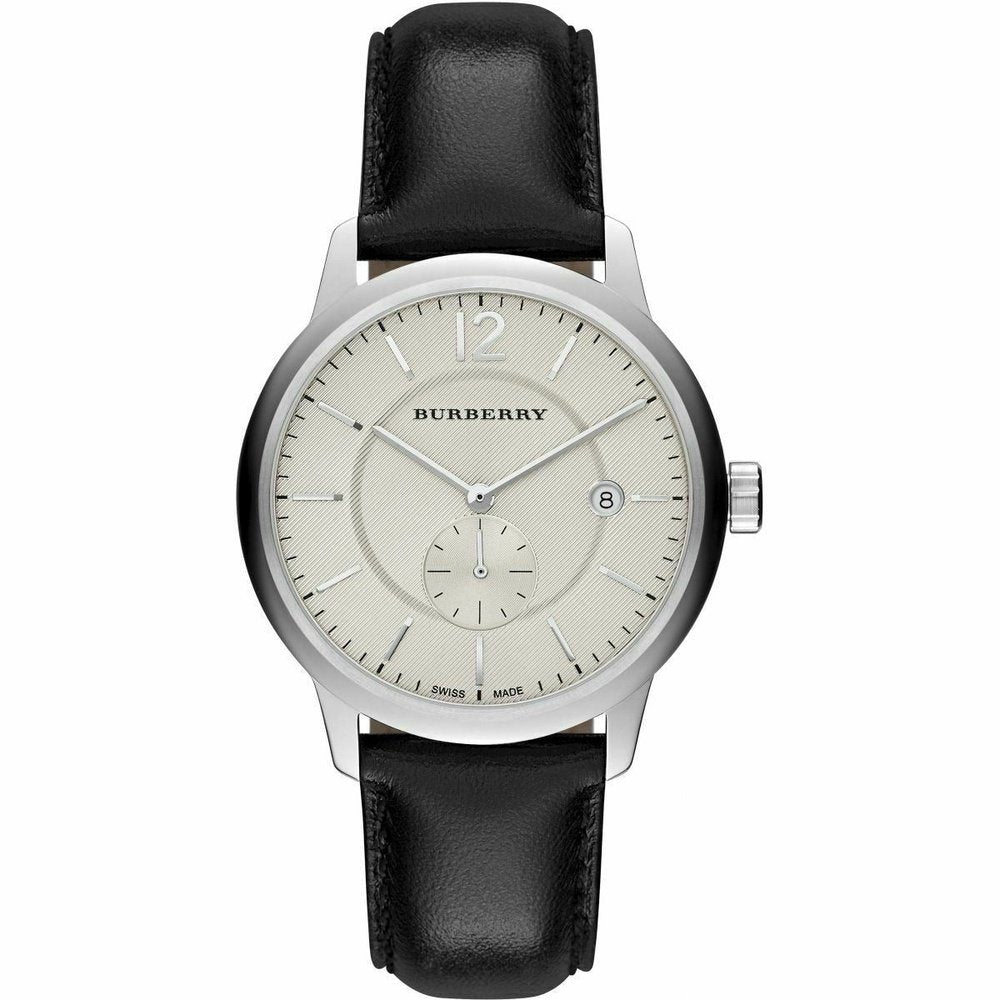 Burberry BU10000 Classic Round Beige Dial Black Leather Men’s Watch