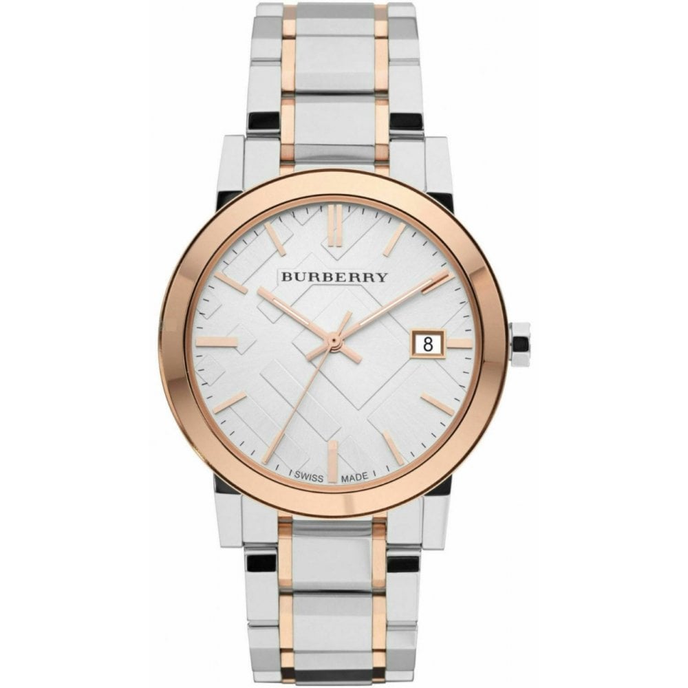 Burberry BU9006 Unisex Watch The City Two Tone Rose Gold