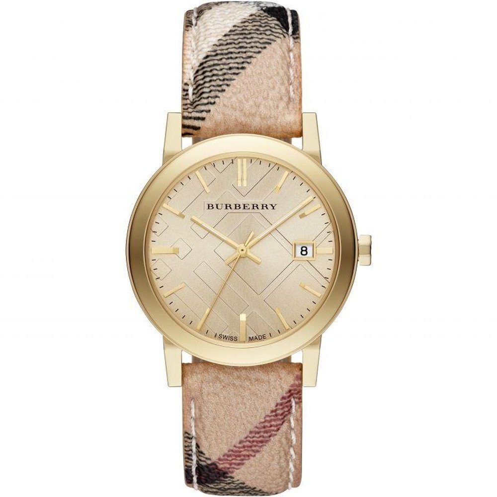 Burberry BU9026 The City Champagne Dial Check Strap Women’s Watch