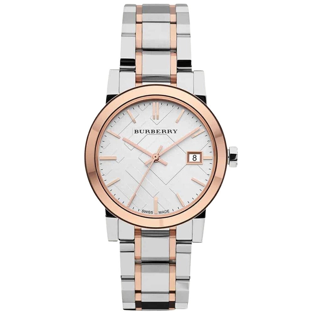 Burberry BU9105 The City Unisex Watch Silver / Rose Gold