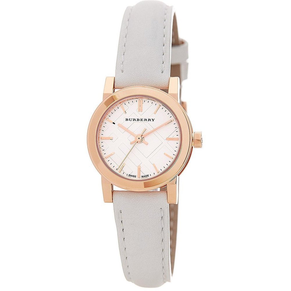 Burberry BU9209 Rose Gold Tone White Leather Women’s Watch