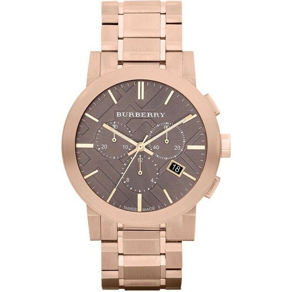 Burberry BU9353 Taupe Chronograph Dial Rose Gold Plated Steel Men’s Watch