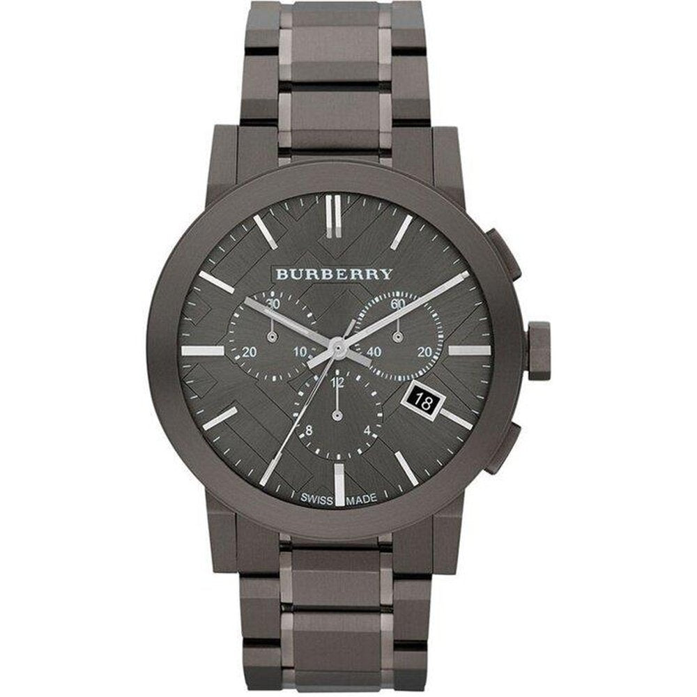 Burberry Men’s BU9354 Large Check Gray Ion Plated Stainless Steel Watch