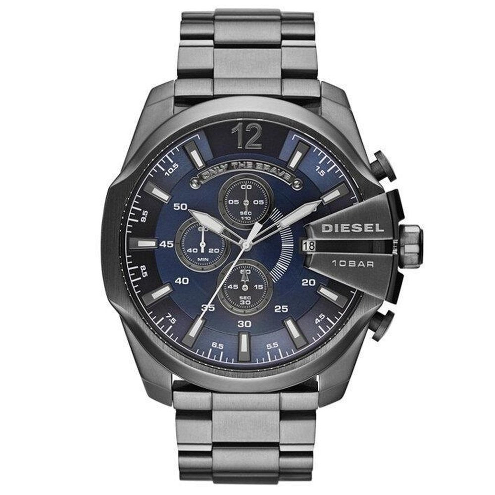 Diesel DZ4329 Mega Chief Chronograph Blue Dial Gunmetal Ion-plated Men’s Watch