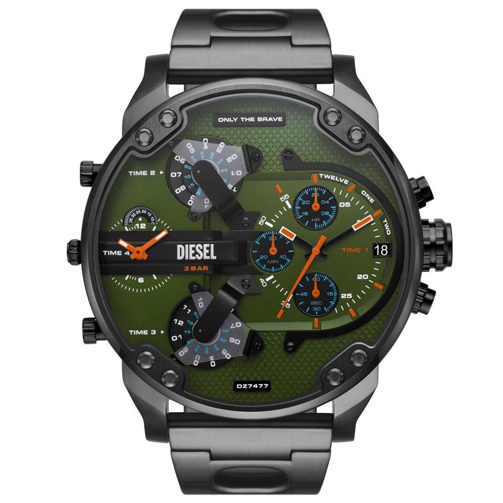 Diesel Mr. Daddy DZ7477 Green Dial Gunmetal Men’s Watch