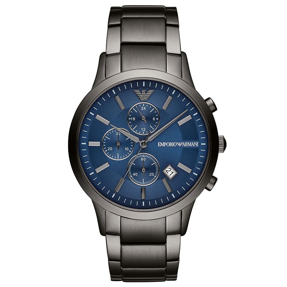 Emporio Armani AR11215 Chronograph Blue Dial Gunmetal Strap Men’s Watch