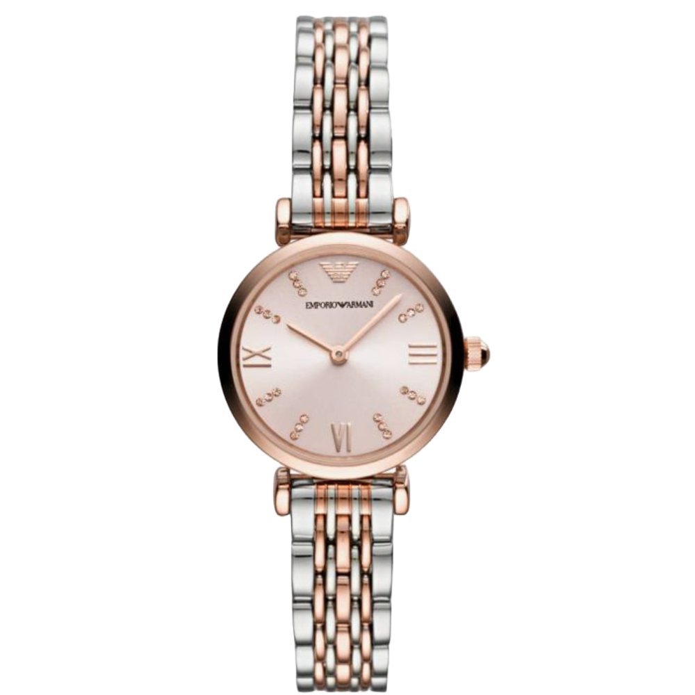 Emporio Armani AR11223 Pink Dial Two Tone Ladies Watch
