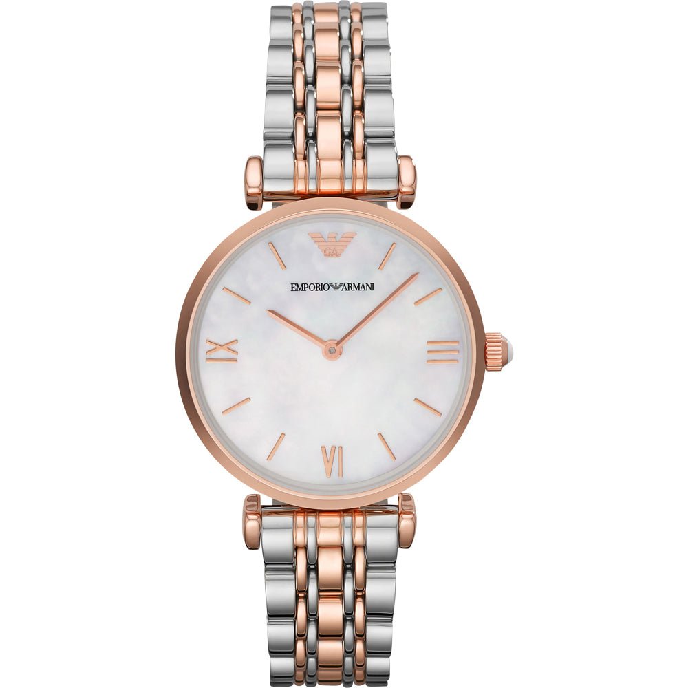 Emporio Armani AR1683 Gianni T-Bar Two Tone Ladies Watch
