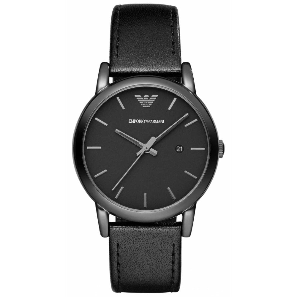 Emporio Armani AR1732 Luigi Classic Black Leather Strap Men’s Watch