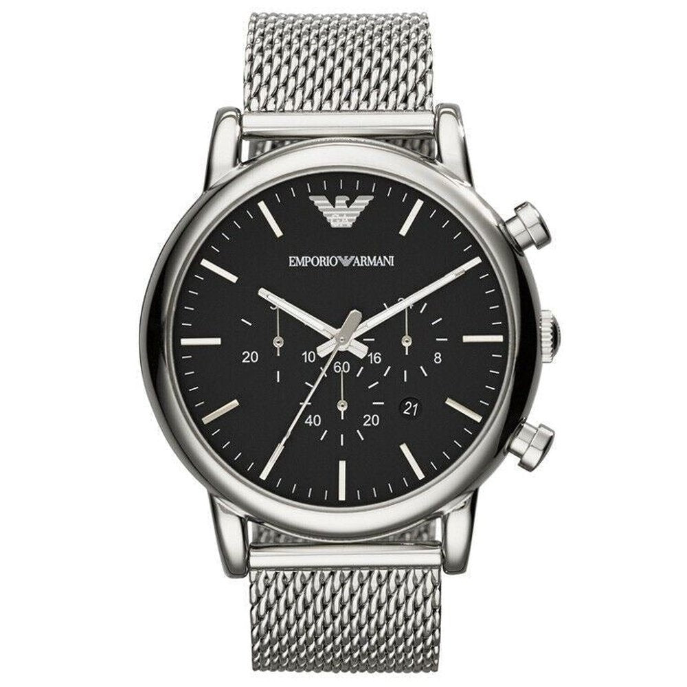 Emporio Armani AR1808 46mm Classic Chronograph Black Dial Men’s Watch