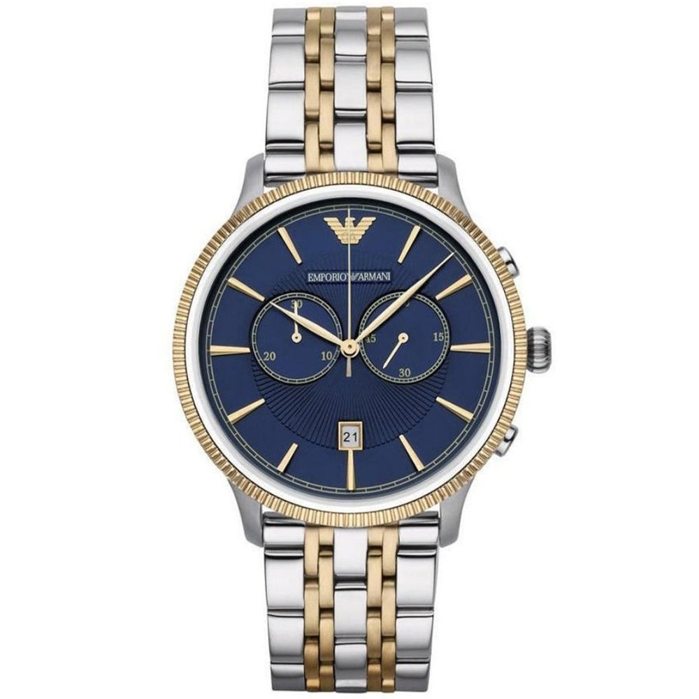 Emporio Armani AR1847 Men’s Watch Chronograph Two Tone Blue