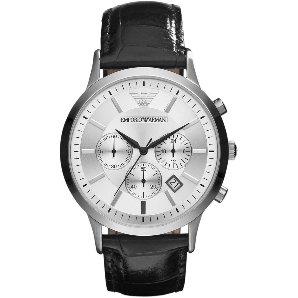 Emporio Armani AR2432 Men’s Silver Dial Chronograph Watch
