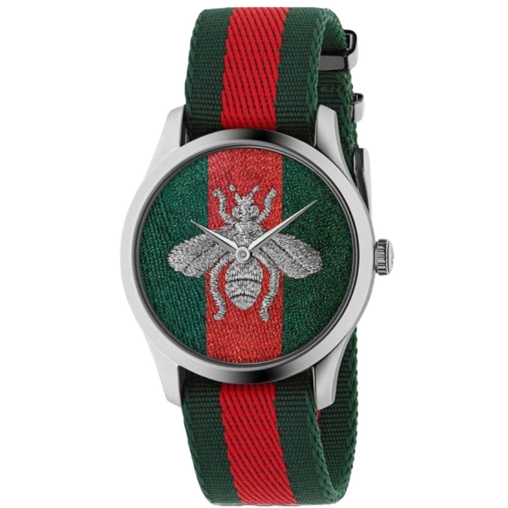 Gucci YA1264148 G-Timeless Bee Fabric Strap Men’s Watch