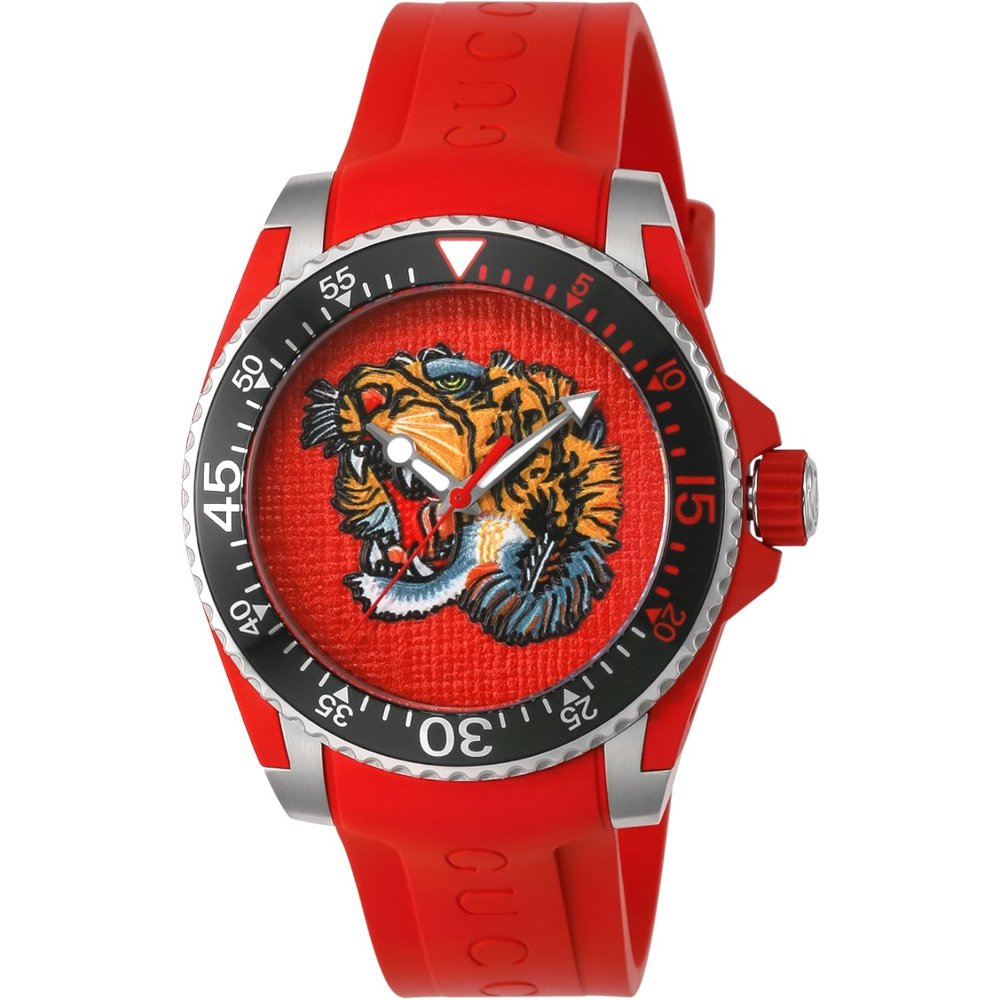 Gucci YA136315 Dive Red Tiger Head Dial Men’s Watch