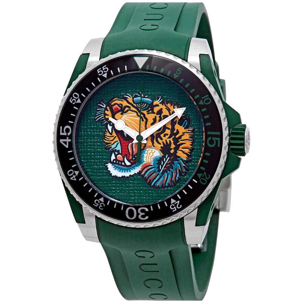 Gucci YA136316 Dive Green Tiger Head Dial Men’s Watch