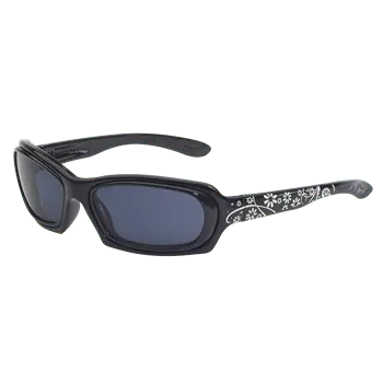 Hilco Leader Elite Sunglasses – Black-Floral frame /Gray lenses Sports Package (with case and strap)