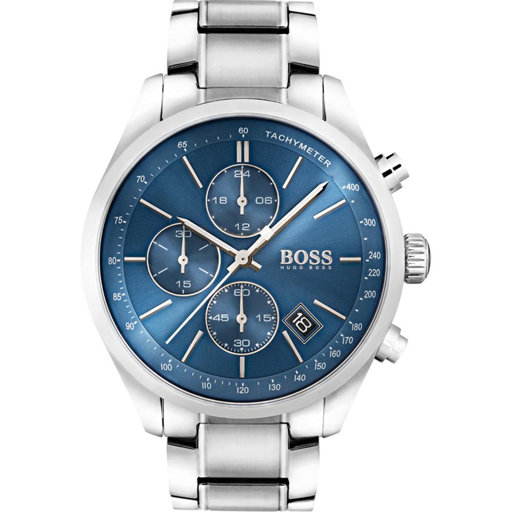 Hugo Boss 1513478 Grand Prix Blue Face Silver Men’s Watch