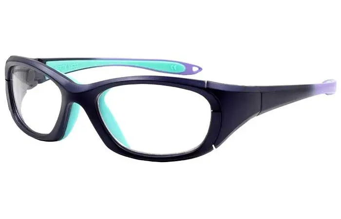 LS Rec-Specs Maxx 30 Safety Rated Sports Glasses – Purple Teal Violet Fade frame/Clear Silver lenses (size 53 only)