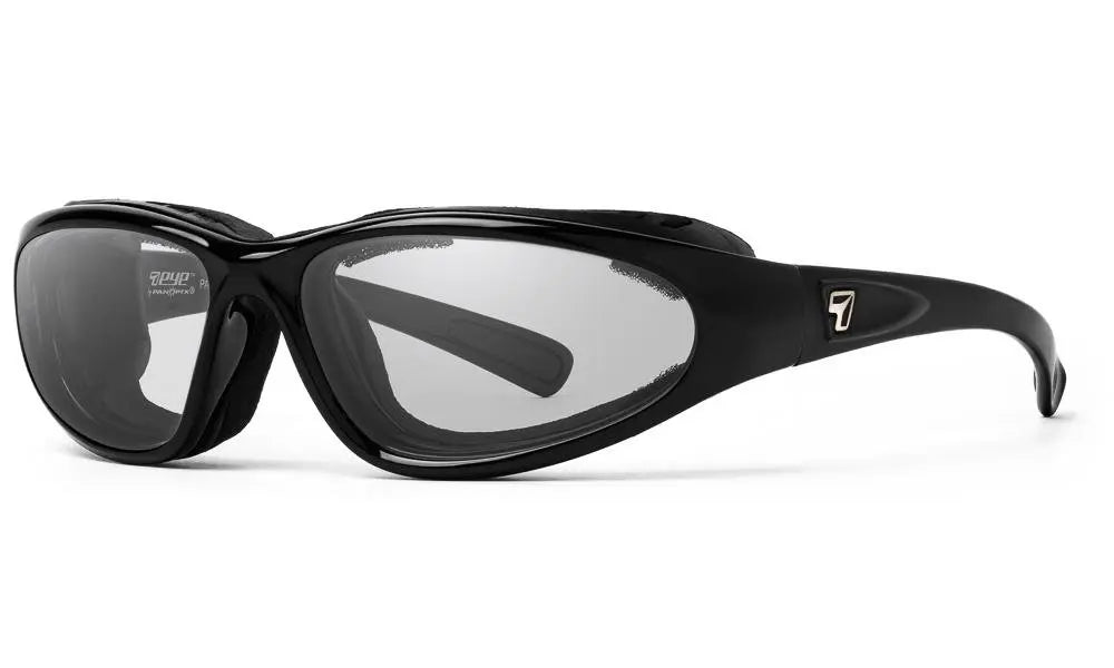 7Eye by Panoptx Bora Sunglasses – Glossy Black Frame with Sharpview Clear lenses