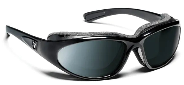 7Eye by Panoptx Bora Sunglasses – Glossy Black Frame with Polarized Sharpview Gray PC lenses