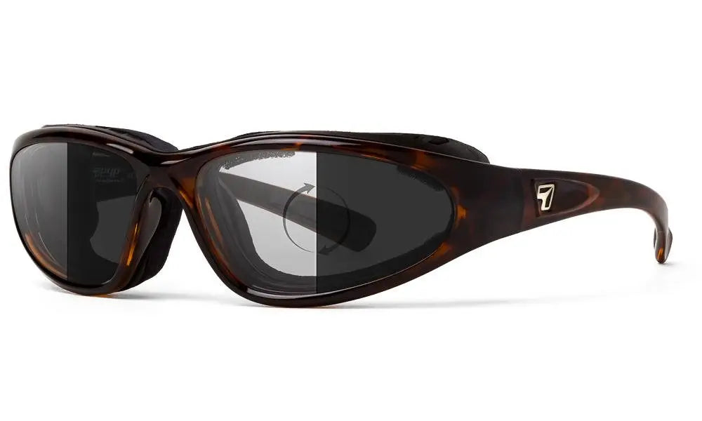 7Eye by Panoptx Bora Sunglasses – Dark Tortoise Frame with Photochromic DarkShift lenses