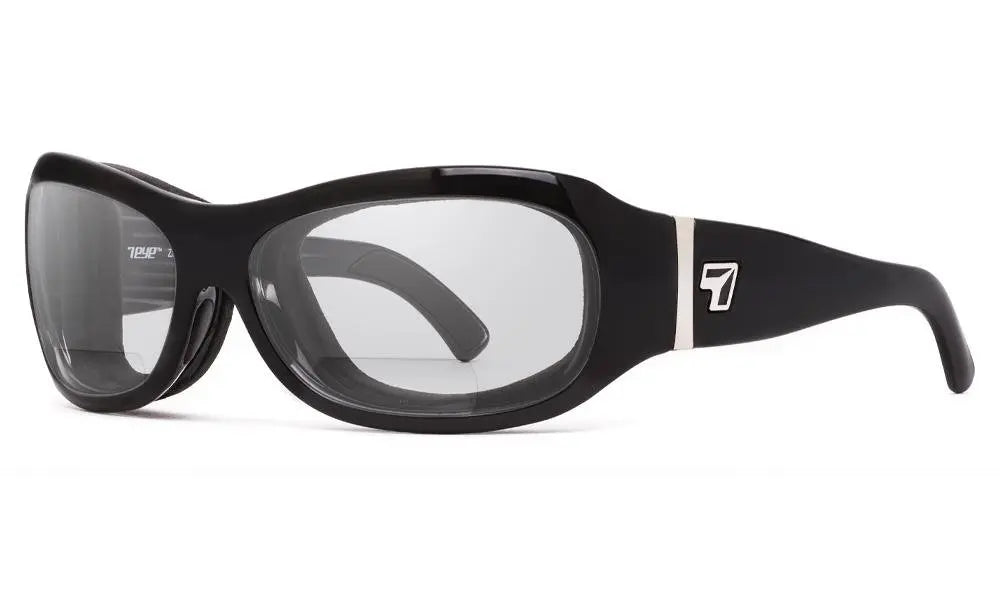 7Eye by Panoptx Briza Sunglasses – Glossy Black frame with Sharpview Clear +2.50 Reader lenses