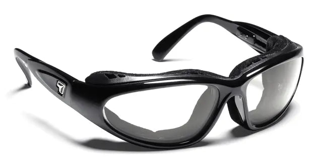 7Eye by Panoptx Cape Sunglasses – Glossy Black Frame with Sharpview Clear +1.50 Reader lenses