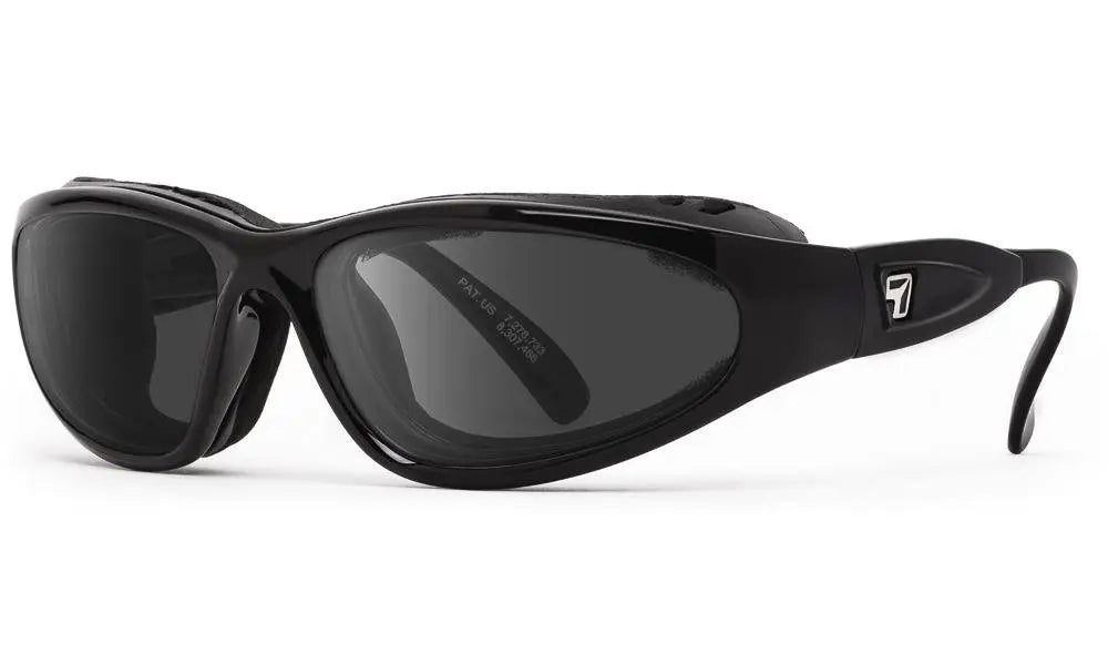 7Eye by Panoptx Cape Sunglasses – Gloss Black Frame with SharpView Gray PC lenses