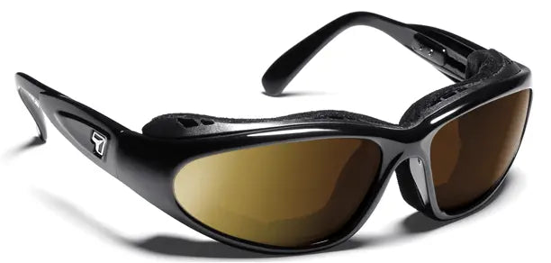 7Eye by Panoptx Cape Sunglasses – Glossy Black Frame with Polarized Sharpview Copper PC lenses