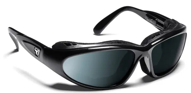 7Eye by Panoptx Cape Sunglasses – Glossy Black Frame with Polarized Sharpview Gray PC lenses