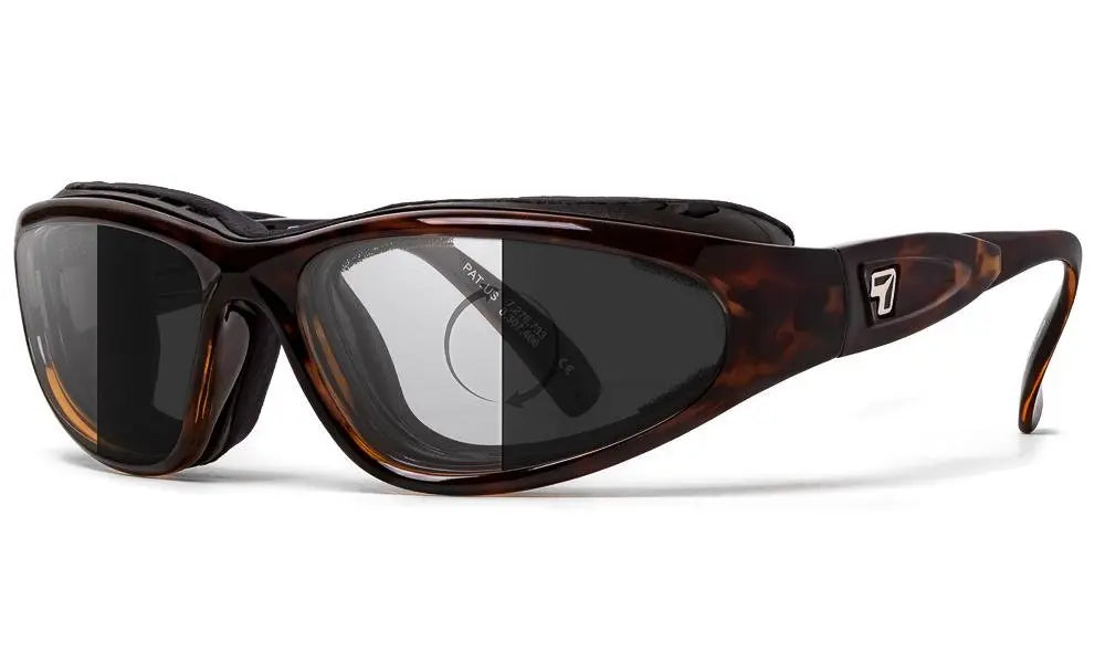7Eye by Panoptx Cape Sunglasses – Dark Tortoise Frame with Photochromic DarkShift lenses