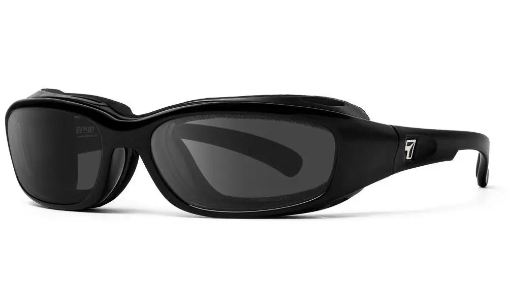 7Eye by Panoptx Churada Sunglasses – Glossy Black Frame with Polarized Sharpview Gray PC Lenses