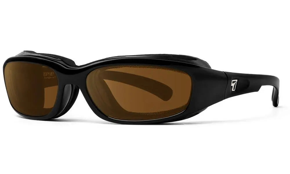 7Eye by Panoptx Churada Sunglasses – Glossy Black Frame with Polarized Sharpview Copper PC Lenses