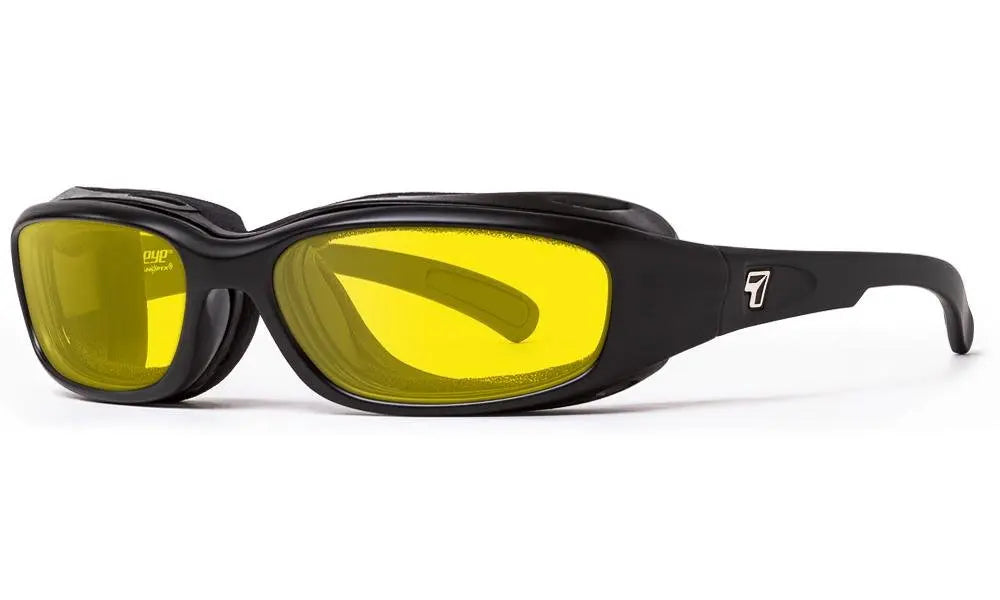 7Eye by Panoptx Churada Sunglasses – Matte Black frame with Sharpview Yellow lenses