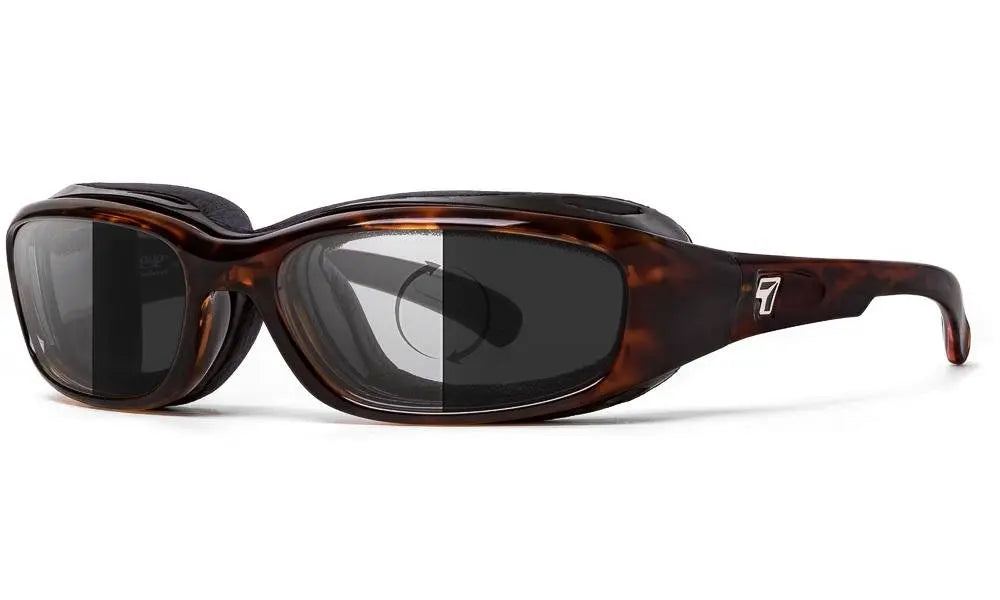 7Eye by Panoptx Churada Sunglasses – Dark Tortoise Frame with Photochromic DarkShift Lenses