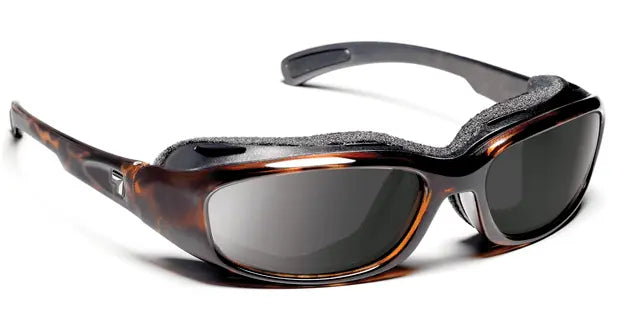 7Eye by Panoptx Churada Sunglasses – Dark Tortoise Frame with Polarized Sharpview Gray PC Lenses