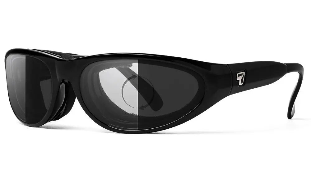 7Eye by Panoptx Diablo Sunglasses – Gloss Black frame with Photochromic DarkShift lenses