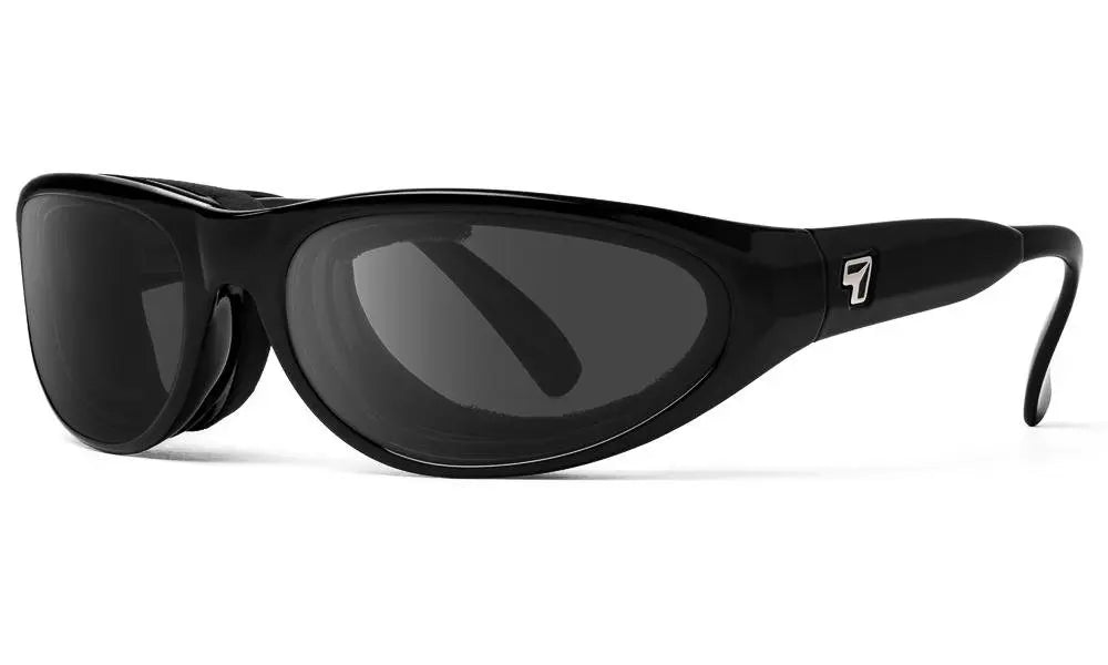 7Eye by Panoptx Diablo Sunglasses – Gloss Black frame with SharpView Gray PC lenses