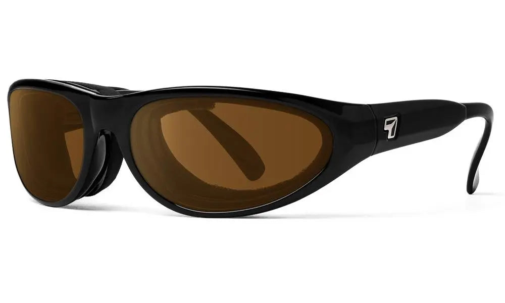 7Eye by Panoptx Diablo Sunglasses – Glossy Black frame with Polarized Sharpview Copper PC lenses