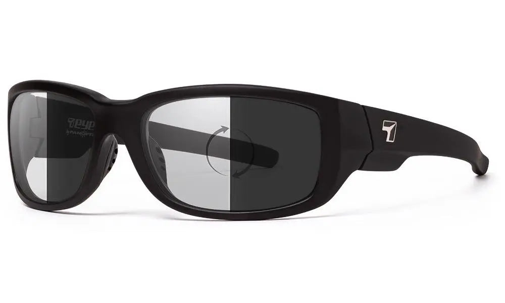 7Eye by Panoptx Dillon Sunglasses – Gloss Black frame with Photochromic DarkShift lenses