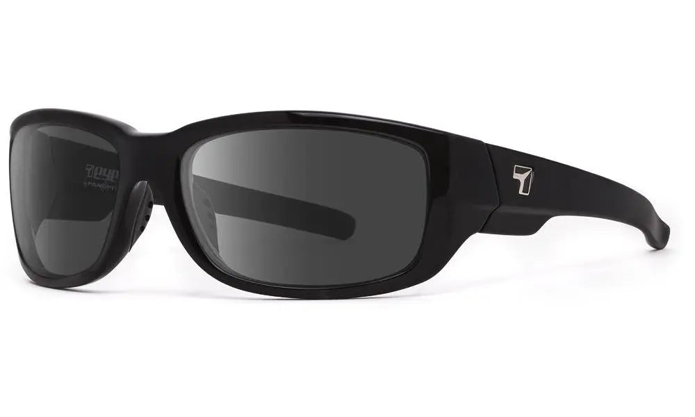 7Eye by Panoptx Dillon Sunglasses – Gloss Black frame with SharpView Gray PC lenses