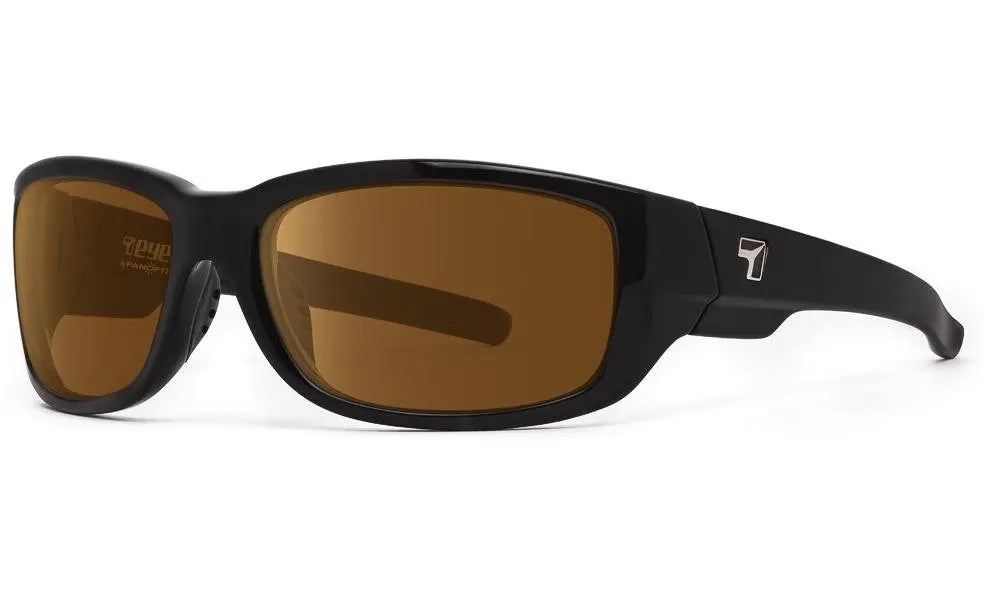 7Eye by Panoptx Dillon Sunglasses – Glossy Black frame with Polarized Sharpview Copper PC lenses