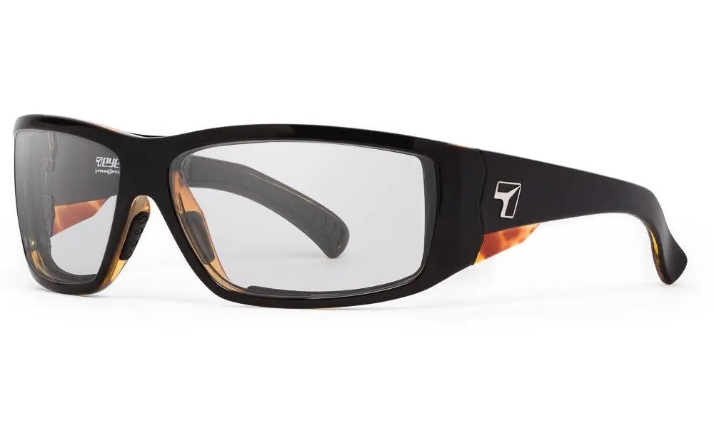 7Eye by Panoptx Maestro Sunglasses – Black Tortoise frame with Sharpview Clear PC lenses