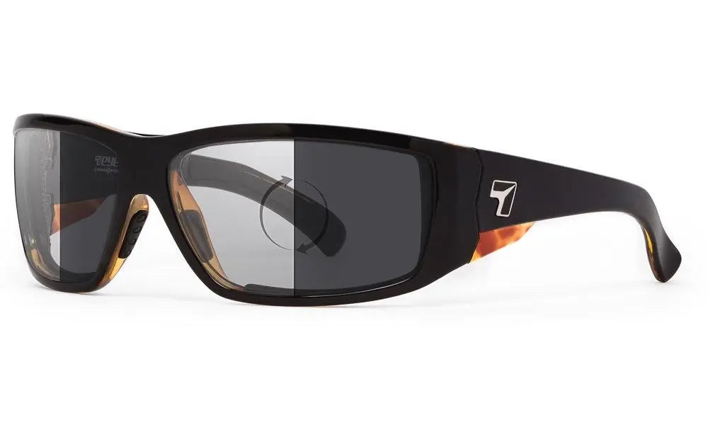 7Eye by Panoptx Maestro Sunglasses – Black Tortoise frame with Photochromic Eclypse lenses